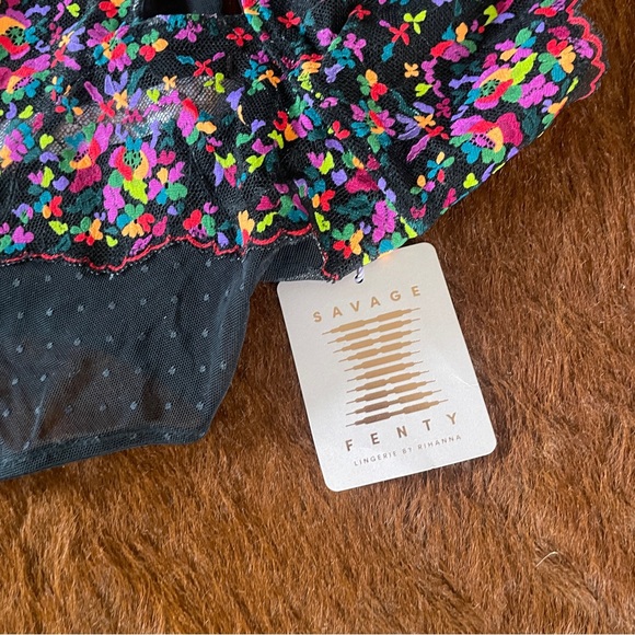 Savage X Fenty Steamy Floral Lace Teddy Body Suit Lingerie XS - Picture 4 of 7